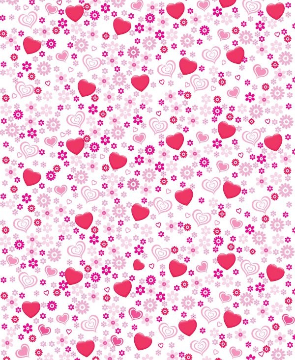 pink pattern heart shaped flower 