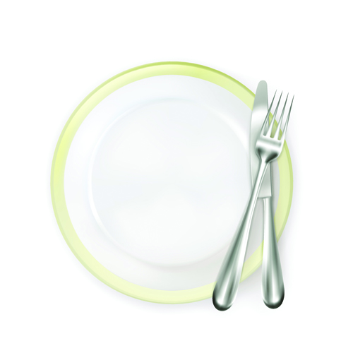 e and cutlery creative vector set 02 Plate and cutlery creative vector set 02