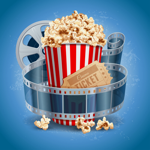 popcorn film elements background 