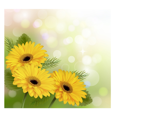 Realistic flower design background art vector 02