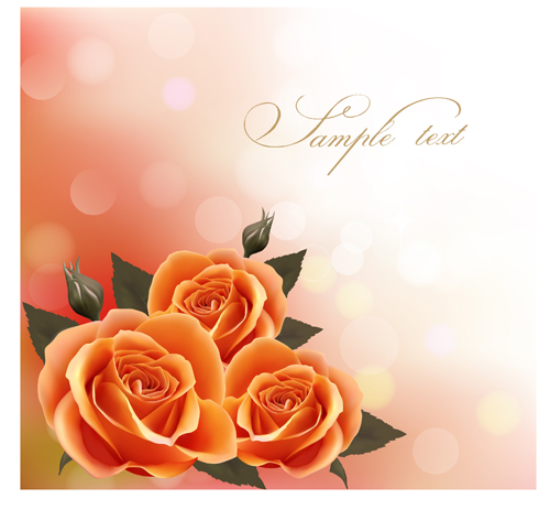 Realistic flower design background art vector 04