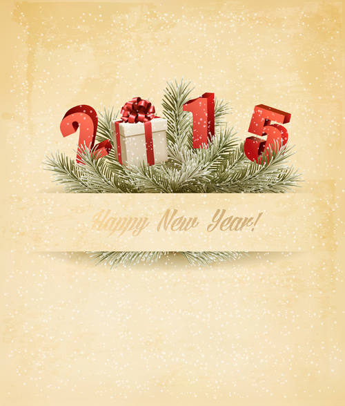 Retro font new year holiday background 2015 