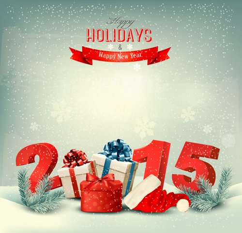 5 new year holiday vector background 03 Retro 2015 new year holiday vector background 03