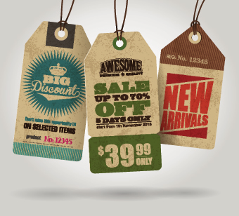 Cardboard Sale tag vector 01