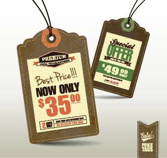 Cardboard Sale tag vector 02
