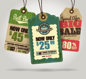 Cardboard Sale tag vector 03