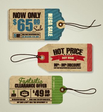 Cardboard Sale tag vector 04