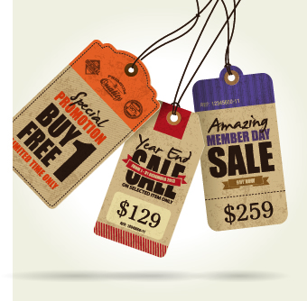 Cardboard Sale tag vector 05