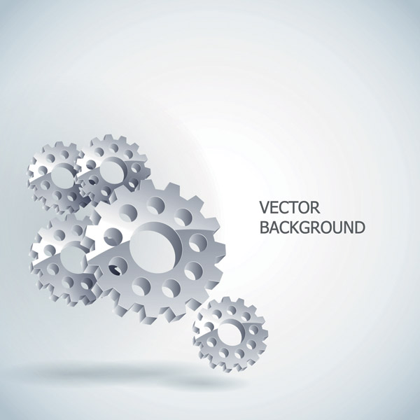 Silver gear wheels vector background 03