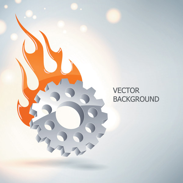 Silver gear wheels vector background 04