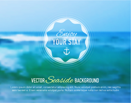 Summer sea blurs background vector material 01