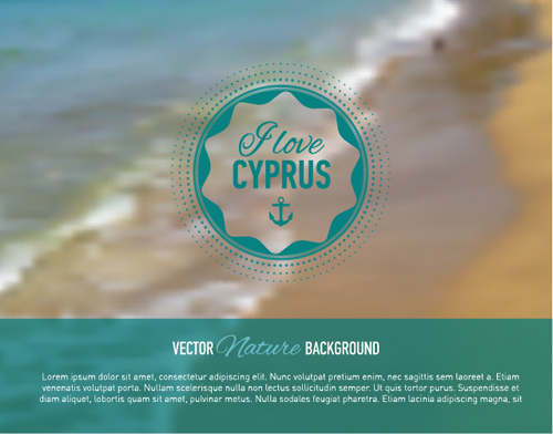Summer sea blurs background vector material 04