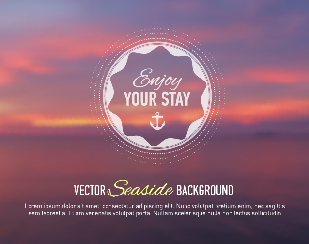 Summer sea blurs background vector material 05