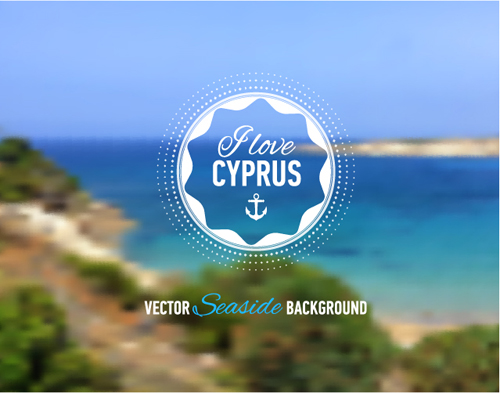 Summer sea blurs background vector material 07