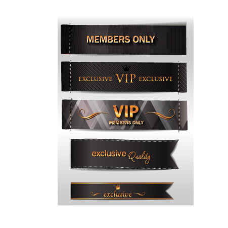 Vintage style VIP banners vector material 01