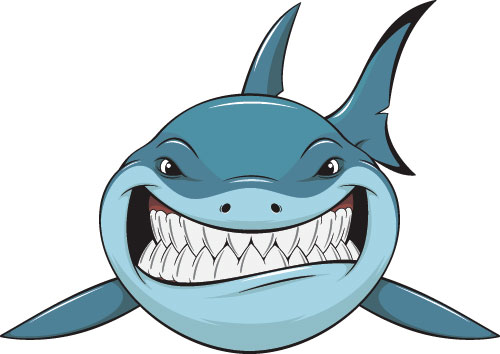 Vivid shark design vectors set 05
