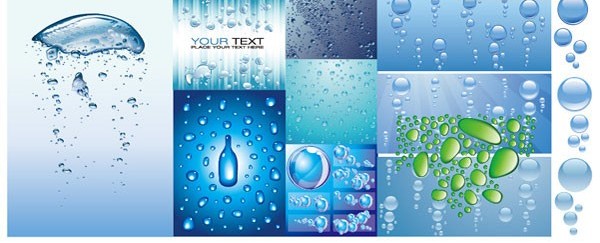 Water background vector set Water background vector set