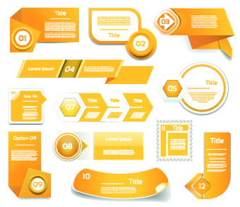 Paper banners number vector 01