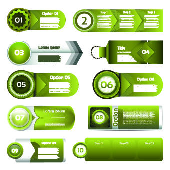 Paper banners number vector 02