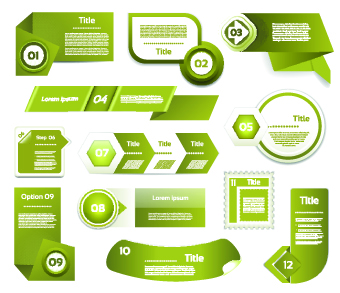 Paper banners number vector 04