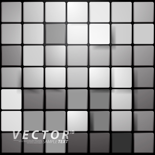 3D squares with background design vector 01