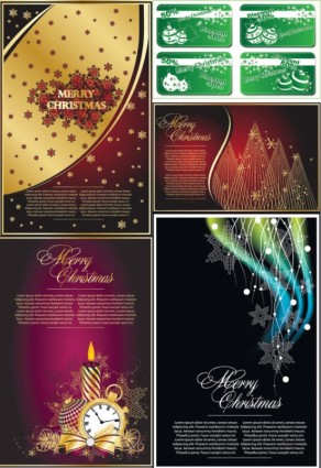 Creative classic christmas background with card vector Creative classic christmas background with card vector