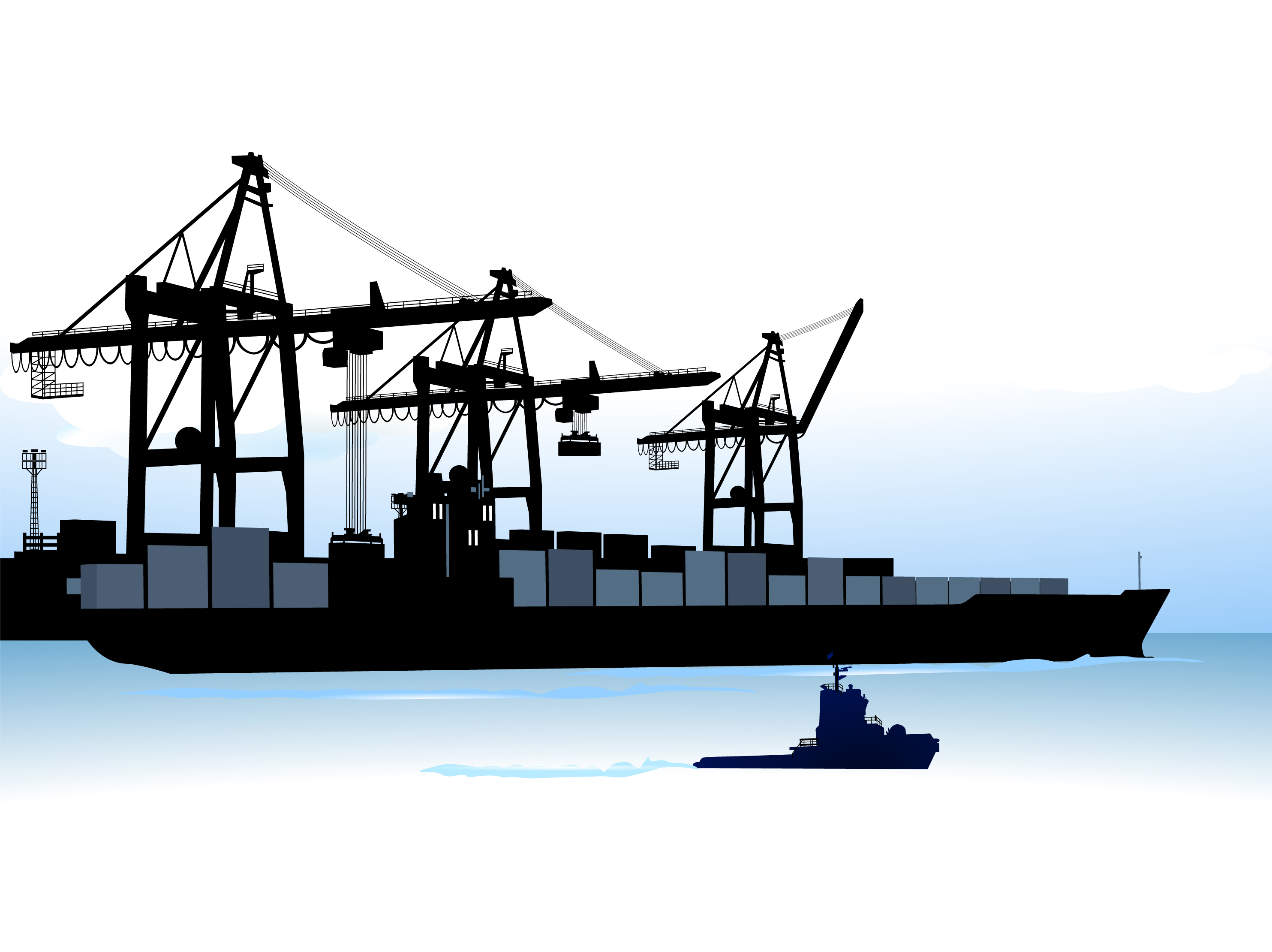Container shipping design vector set 05