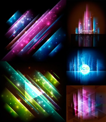 Dream glare modern background set vector Dream glare modern background set vector
