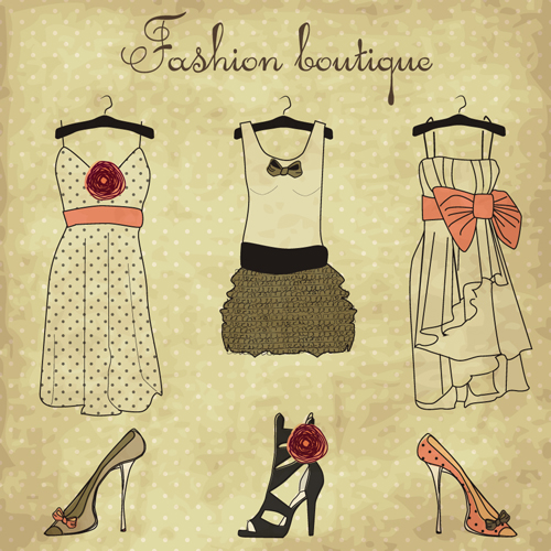 Hand drawn Fashion design elements vector 05