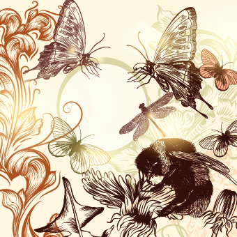 Ornate wedding invitation card vector 03