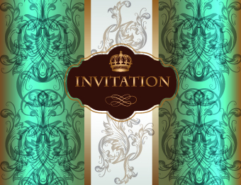 wedding ornate invitation card vector card 