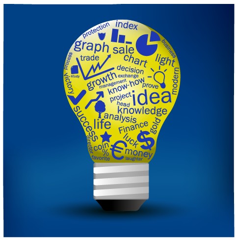 Creative light bulb concept background vector graphic 02