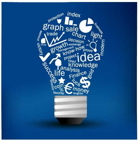 Creative light bulb concept background vector graphic 03