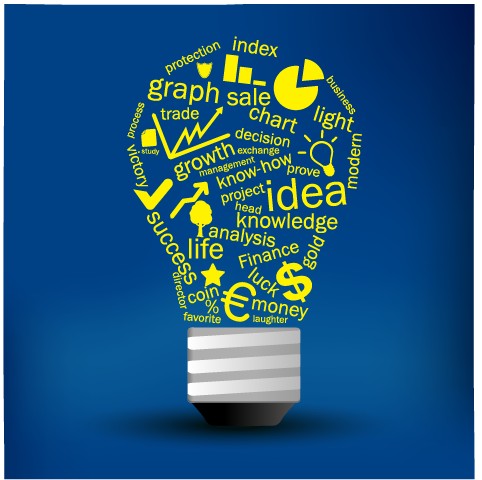 Creative light bulb concept background vector graphic 05