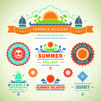 summer logo label holidays holiday 