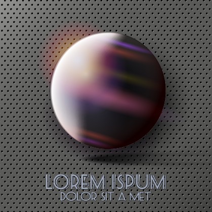 Creative sphere and metal background vector 01