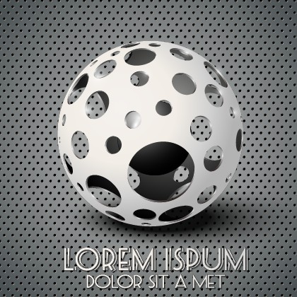 Creative sphere and metal background vector 02