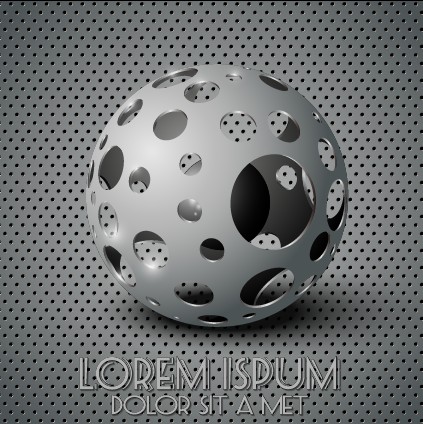 sphere metal creative background vector background 