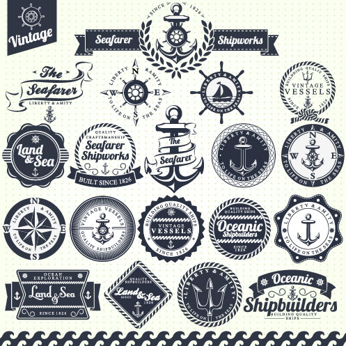 vintage navigation label 