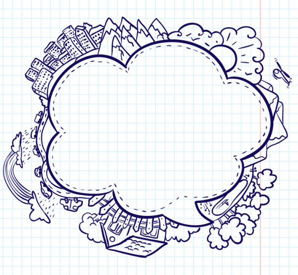 Hand painted cartoon Frames & Borders vector 04