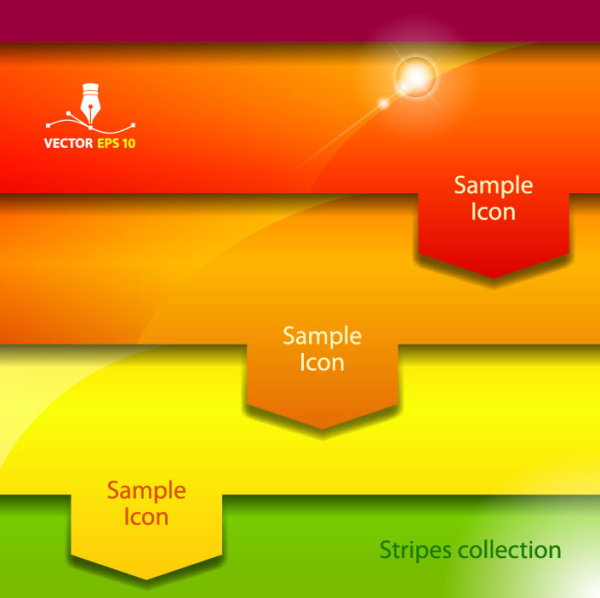 Set of Colorful stripes vector 04