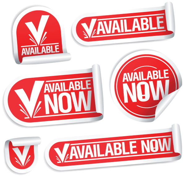 Curled Paper Business labels Stickers vector 03