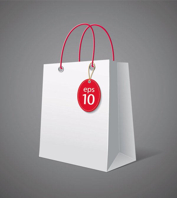 Color Paper Shopping bags design vector 04