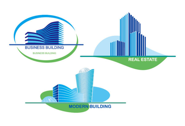 Real estate Building design elements vector 01