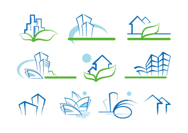 Real estate Building design elements vector 02