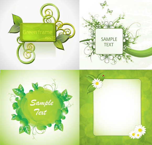 plants green frame decorative 