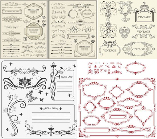 Floral Border frame vector
