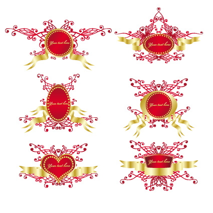 Romantic love decorative frame vector
