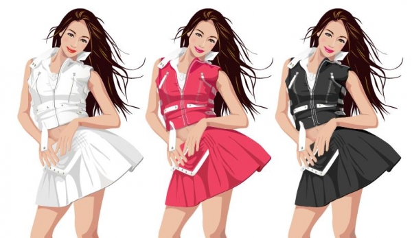 vector character Vector beauty the girl in the dress female 