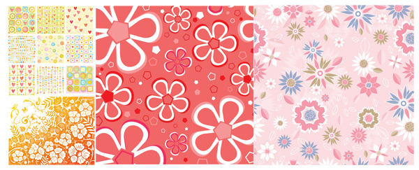 pattern heart-shaped pattern flowers cute background 